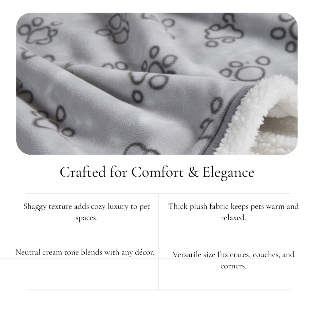 Cream Shaggy Pet Blanket
