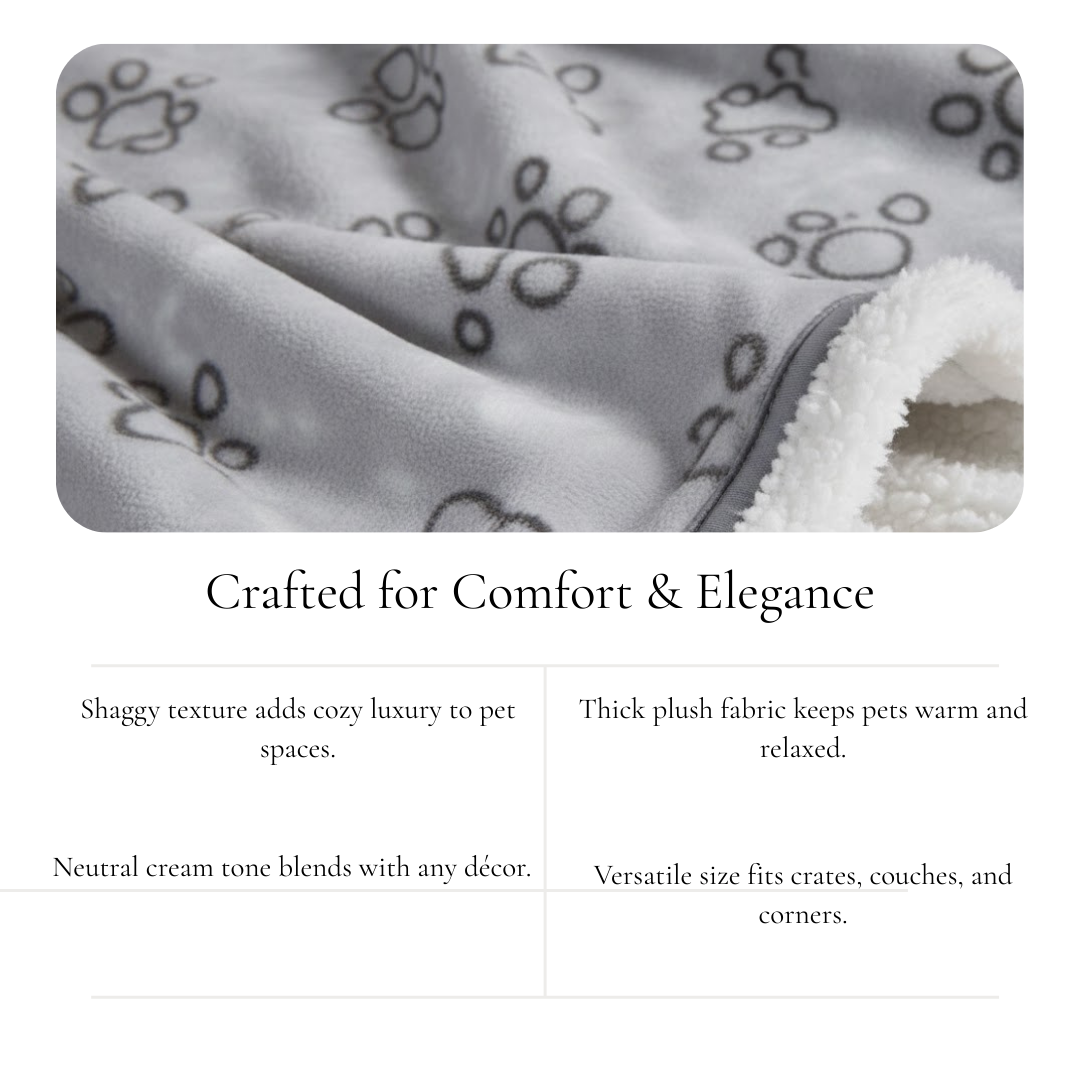 Cream Shaggy Pet Blanket