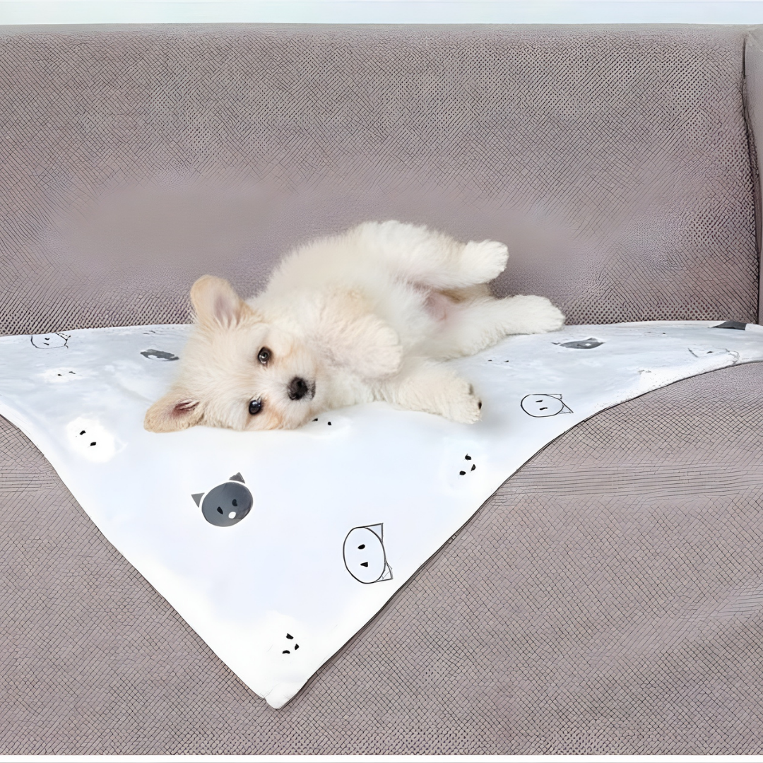 White Animal Face Pet Blanket