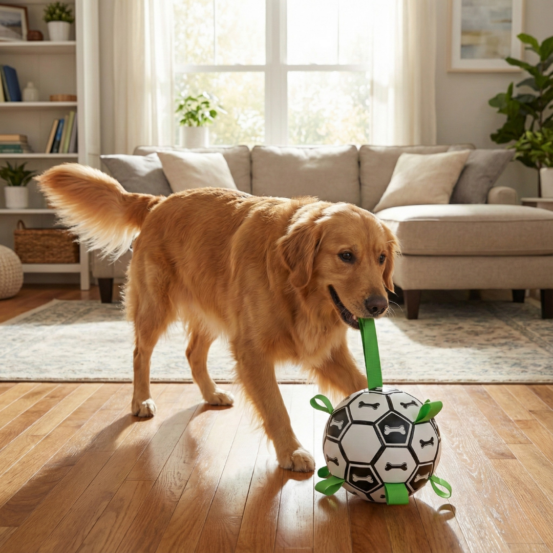 Interactive Soccer Tug Dog Ball