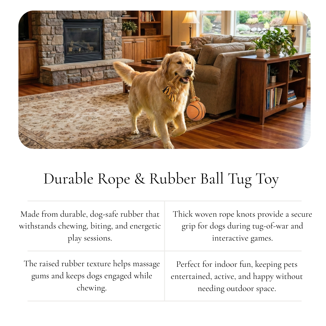 Rubber Basketball Rope Dog Toy