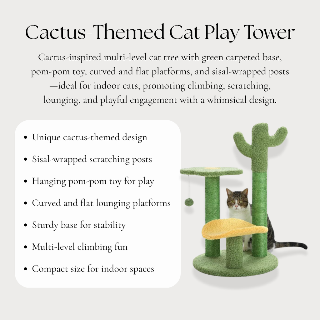 Cactus Themed Cat Play Tower