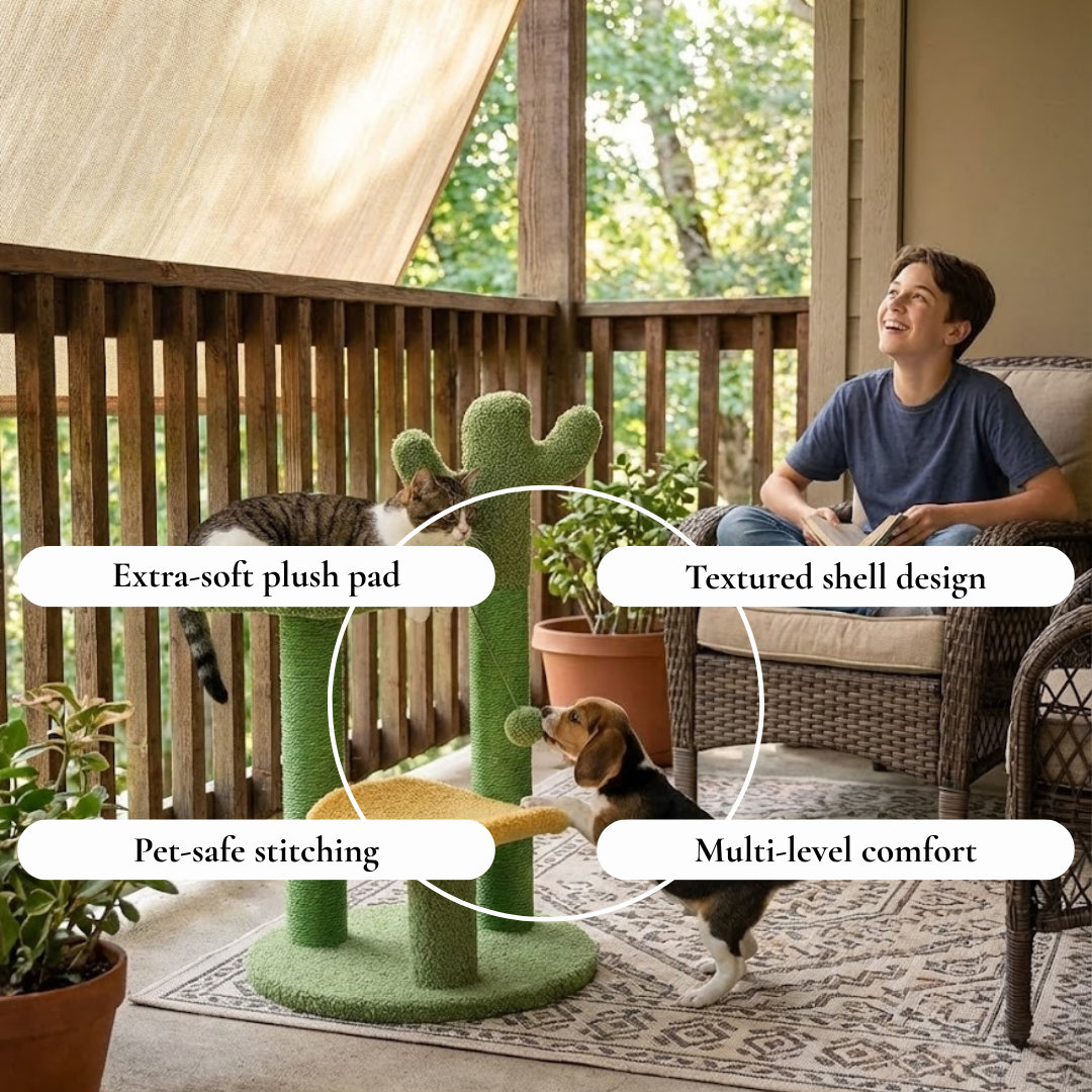 Cactus Themed Cat Play Tower