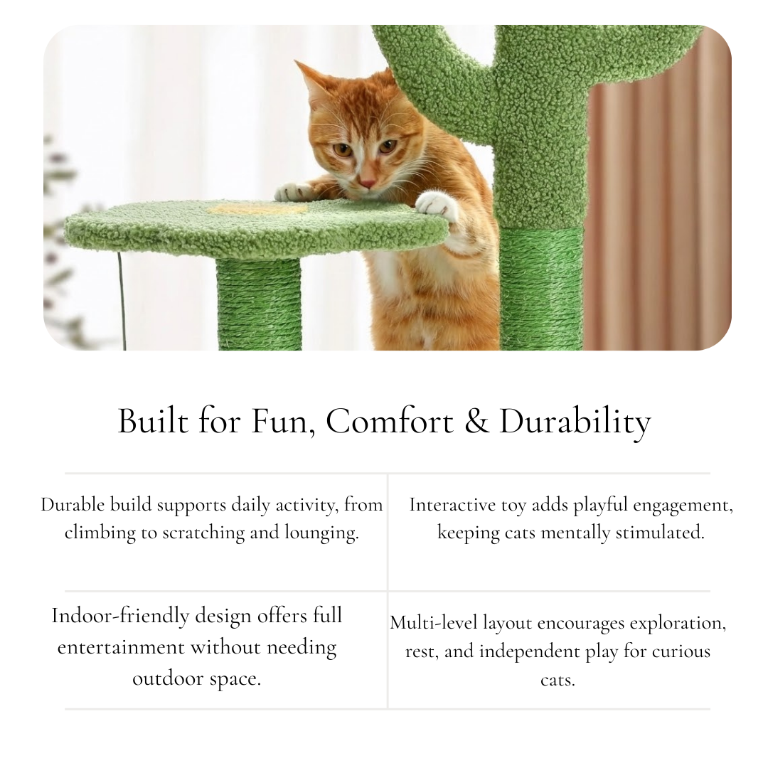 Cactus Themed Cat Play Tower