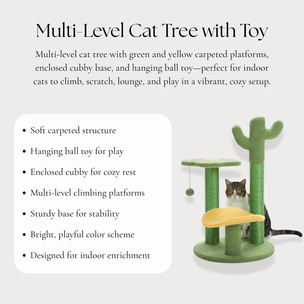 Multi-Level Cat Tree with Toy