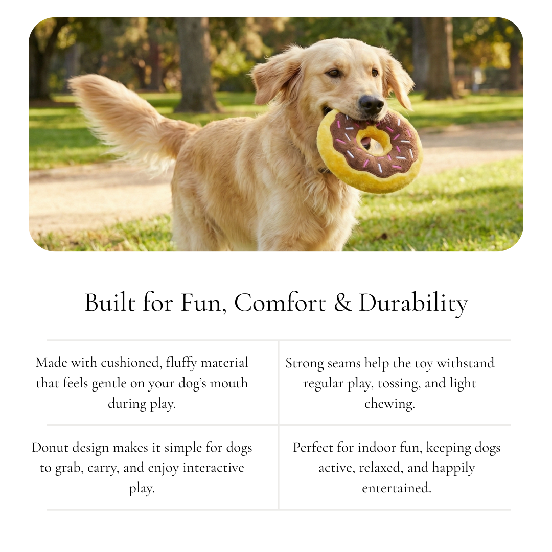 Donut Delight Plush Dog Toy