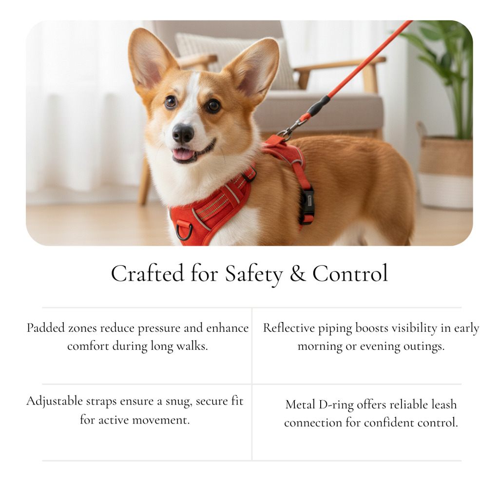 Red Reflective Padded Harness