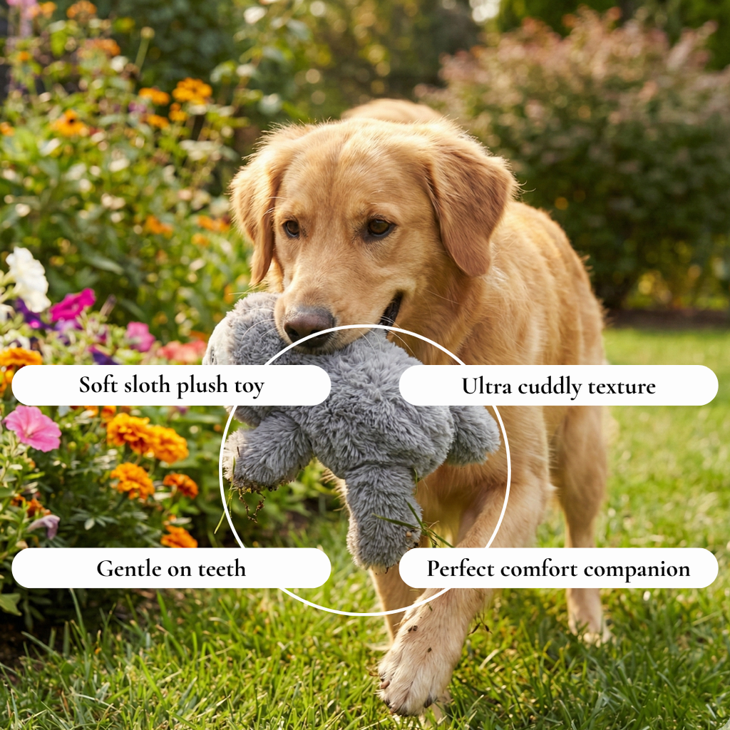 Plush Sloth Dog Toy