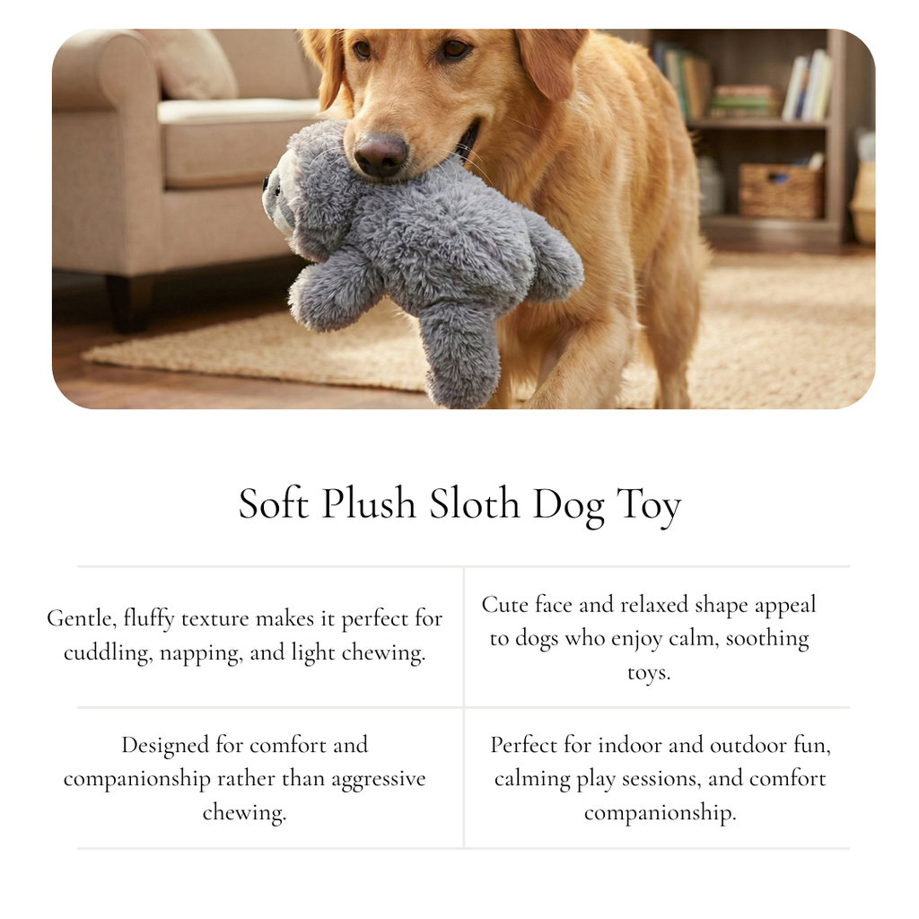 Plush Sloth Dog Toy
