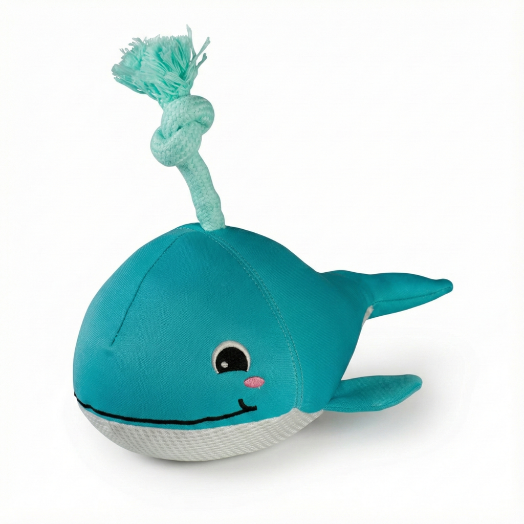 Plush Whale Rope Dog Toy