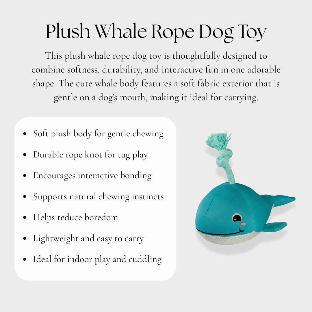 Plush Whale Rope Dog Toy