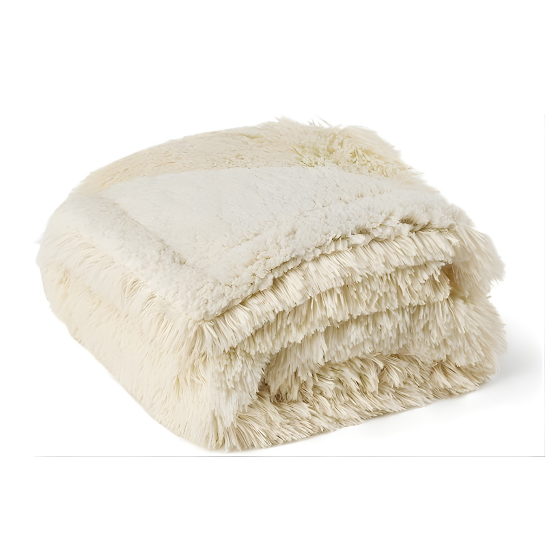Cream Shaggy Pet Blanket