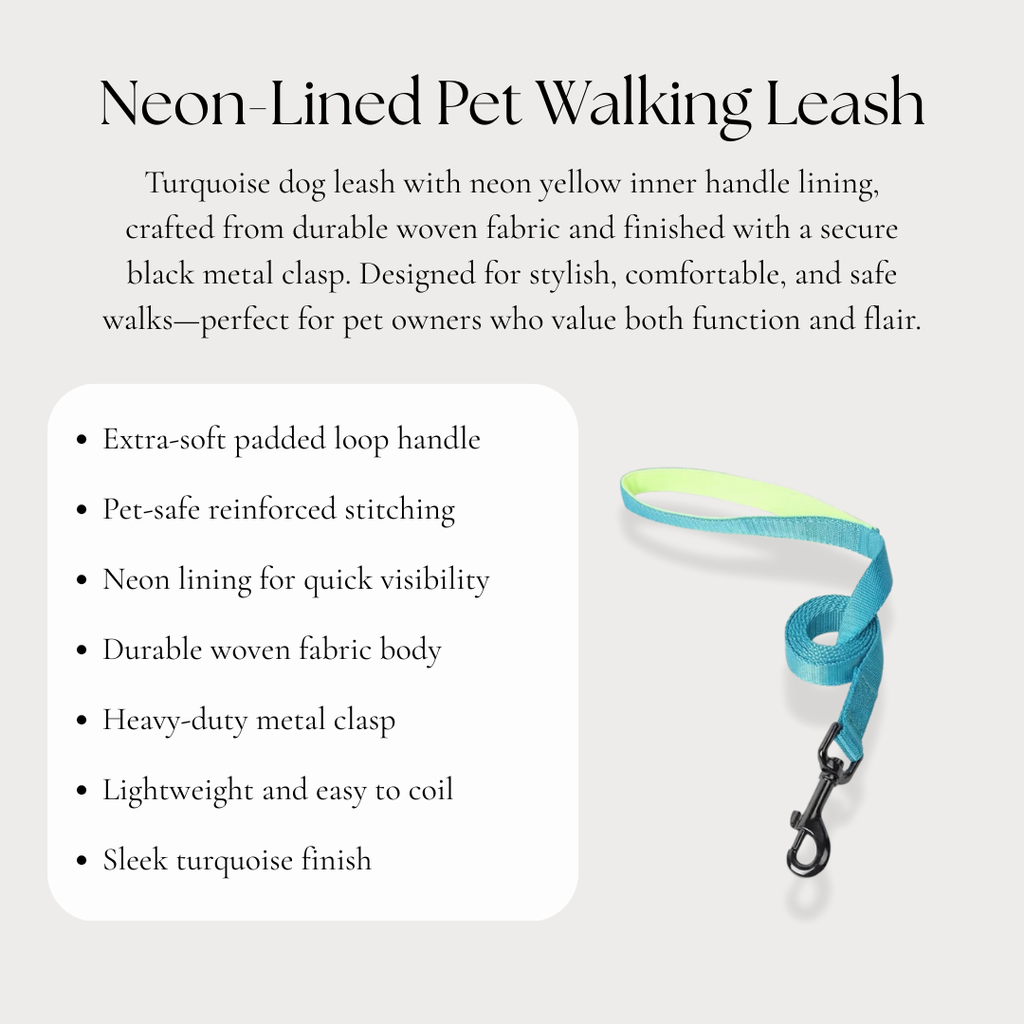 Neon-Lined Pet Walking Leash