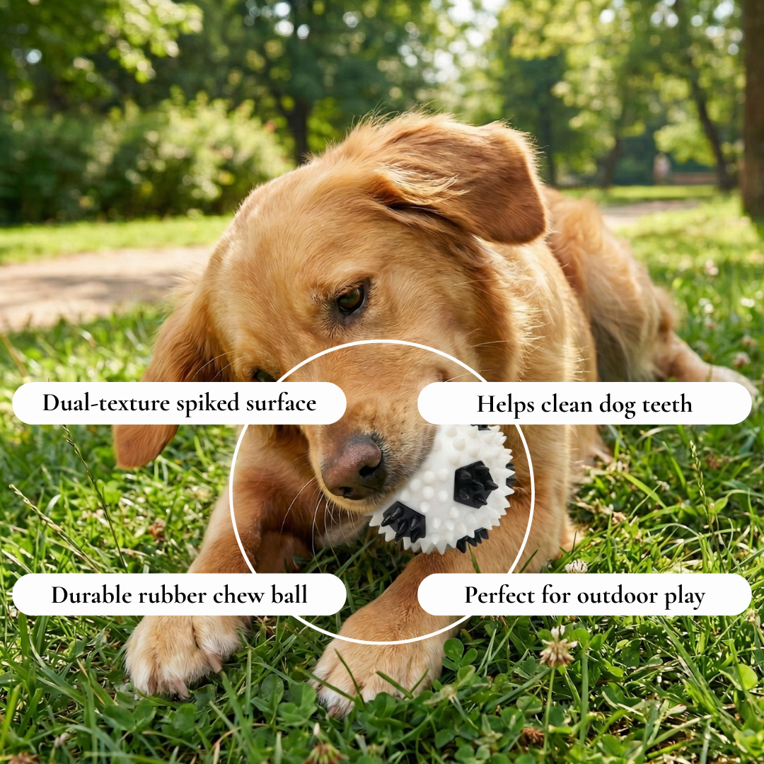 Spiked Dental Chew Ball Dog