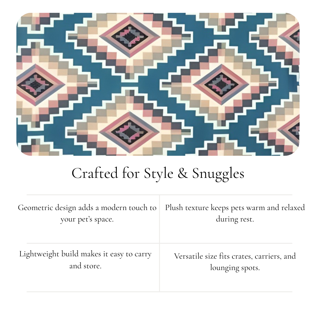 Geometric Diamond Pet Blanket