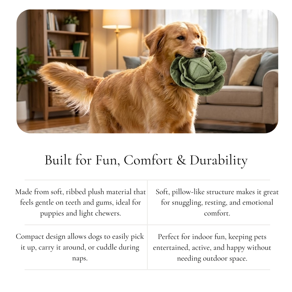 Plush Cabbage Dog Toy