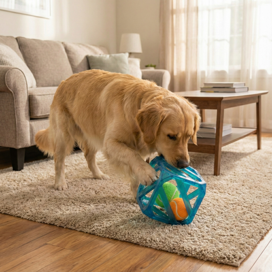 Interactive Cube Tennis Dog Toy