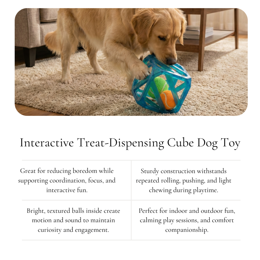 Interactive Cube Tennis Dog Toy