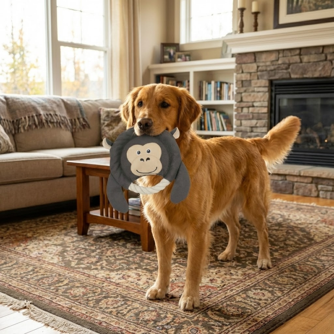 Plush Monkey Rope Dog Toy