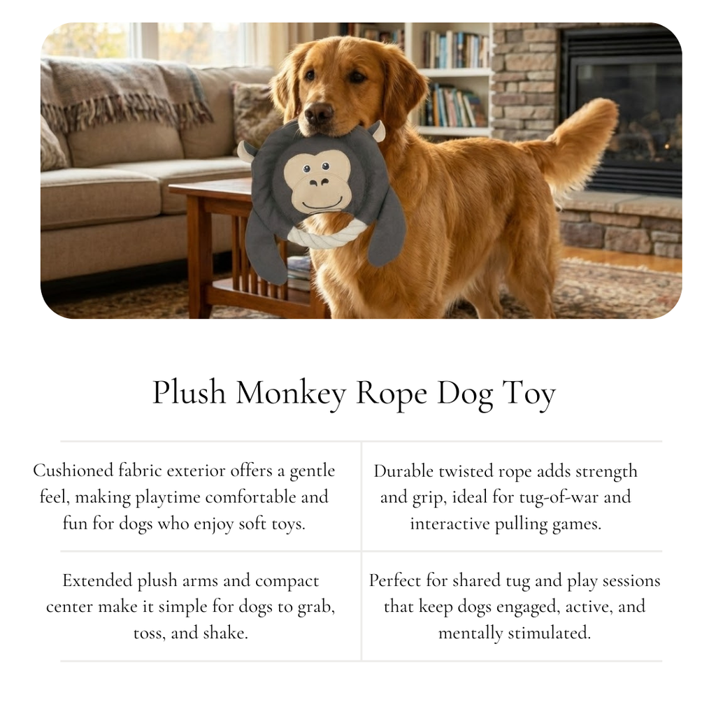 Plush Monkey Rope Dog Toy