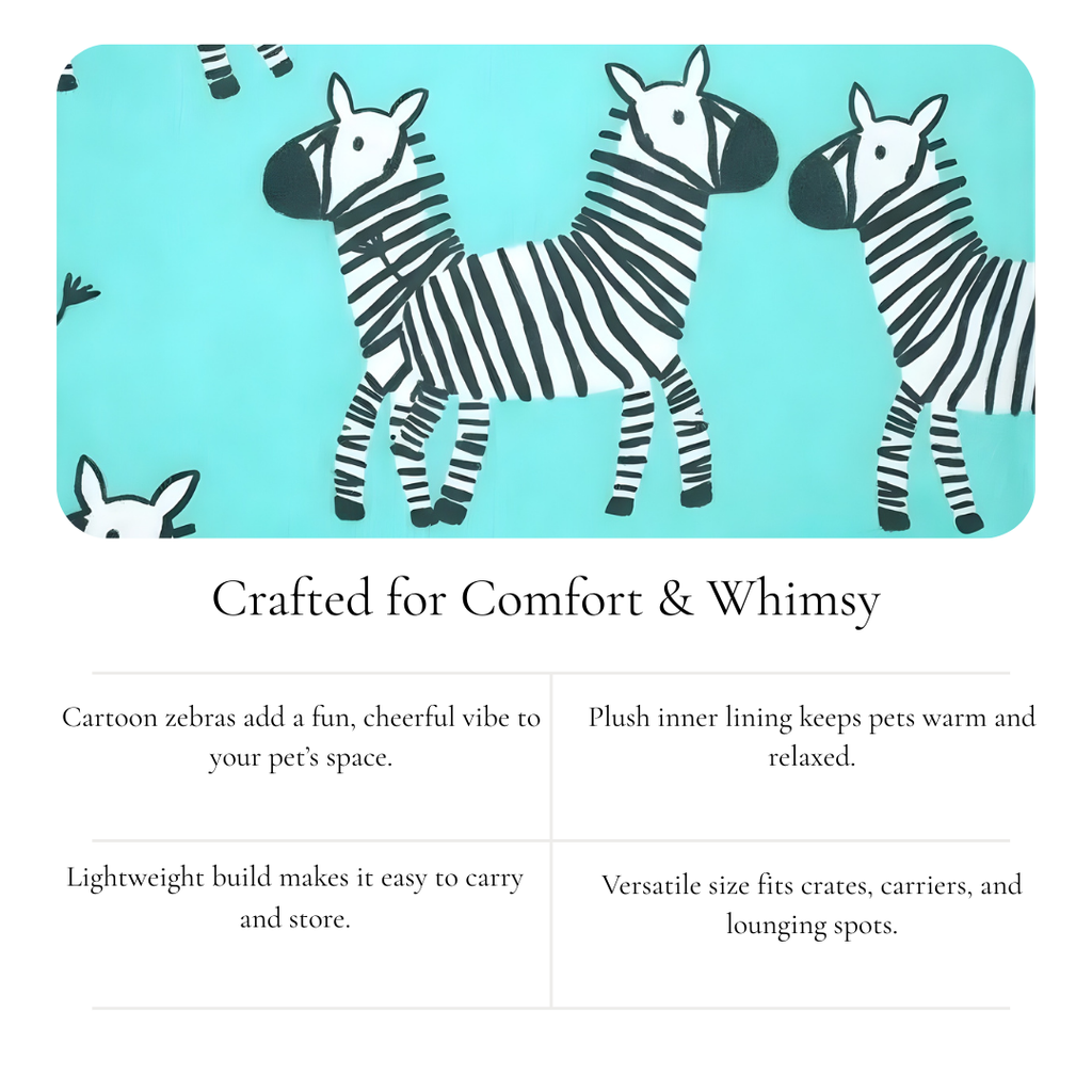 Turquoise Zebra Print Pet Blanket