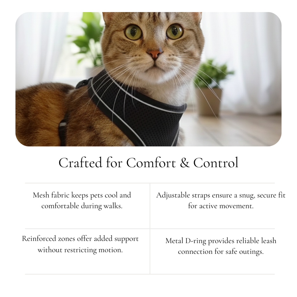 Black Mesh Pet Harness