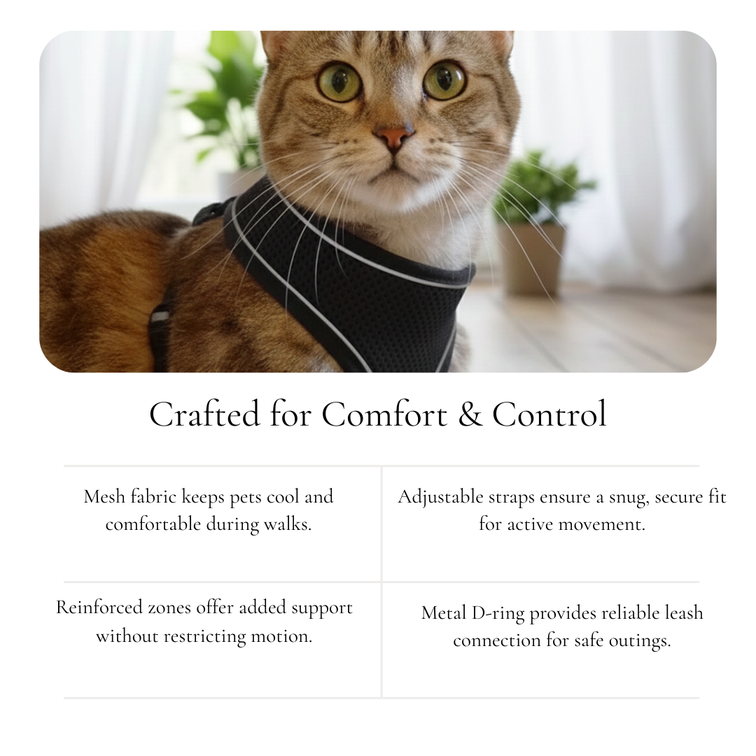 Black Mesh Pet Harness