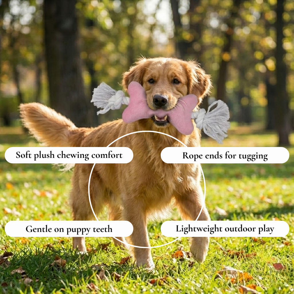 Plush Bone Rope Dog Toy