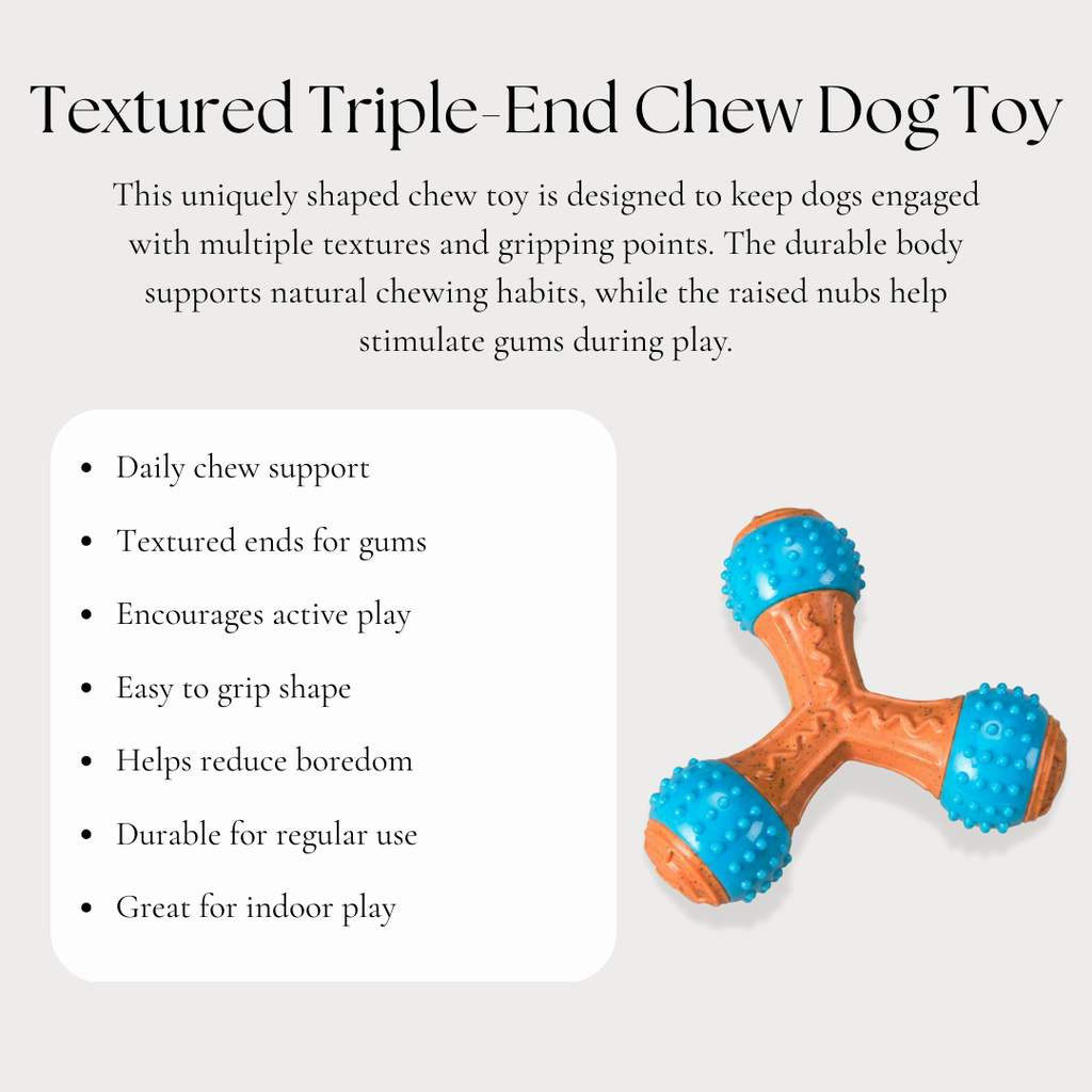 Textured Triple-End Chew Dog Toy