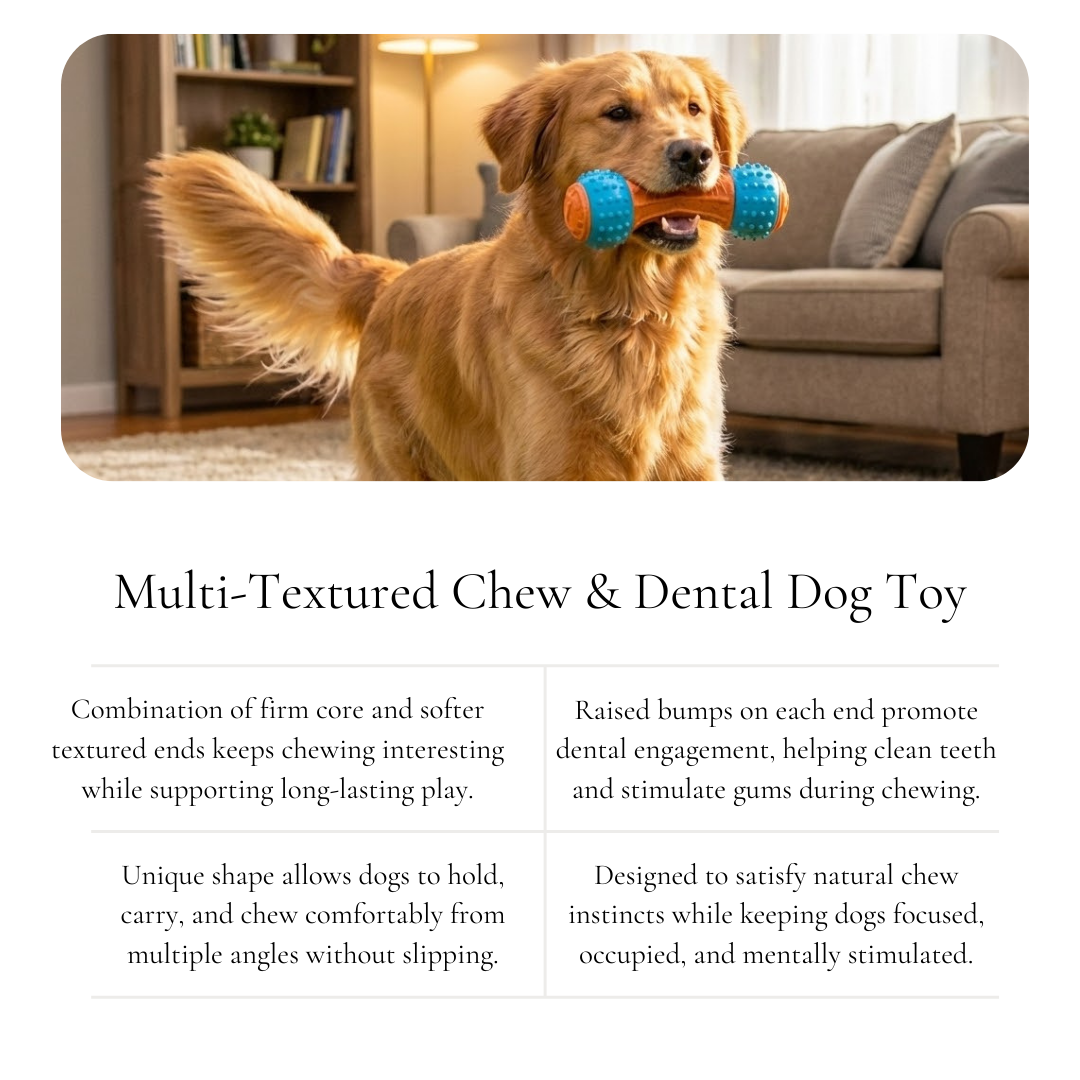 Textured Triple-End Chew Dog Toy