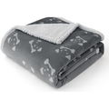 Grey Dog Face Sherpa Pet Blanket
