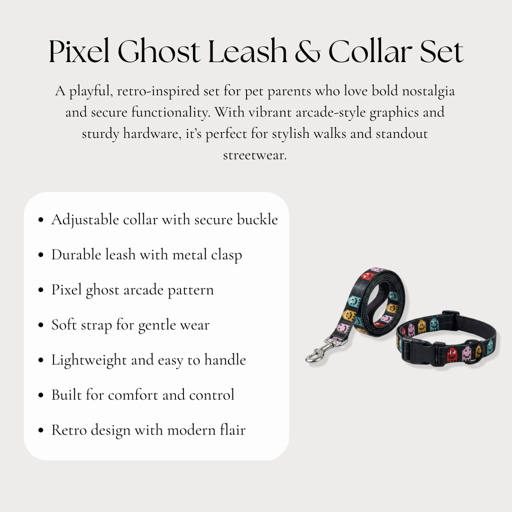 Pixel Ghost Leash & Collar Set