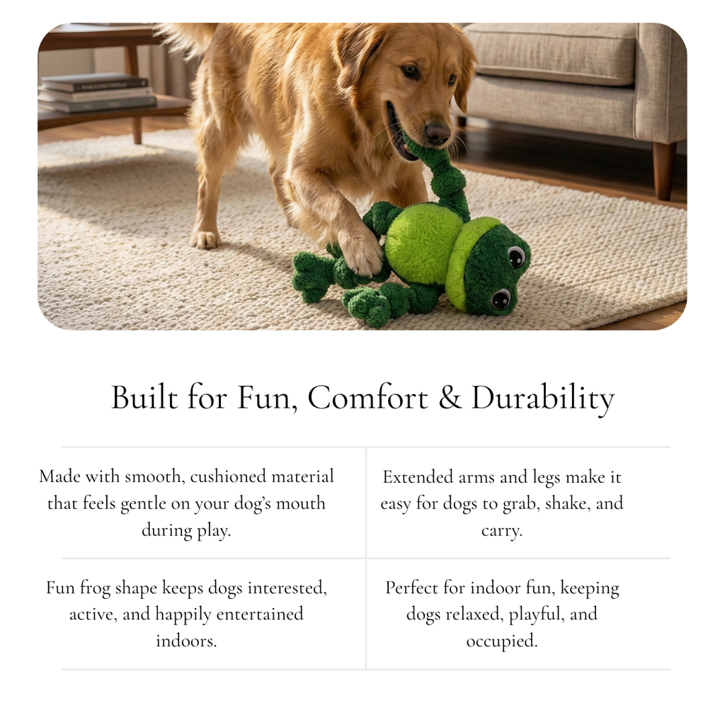 Froggy Pal Plush Dog Toy