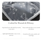 Grey Dog Face Sherpa Pet Blanket