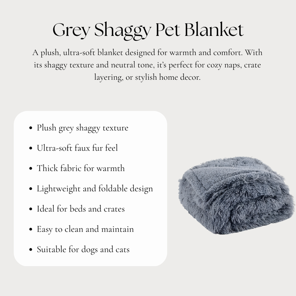 Grey Shaggy Pet Blanket