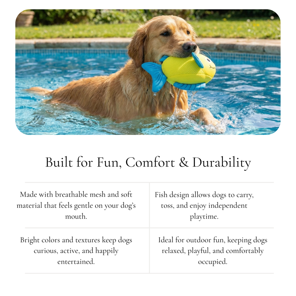 Finny the Plush Fish Dog Toy