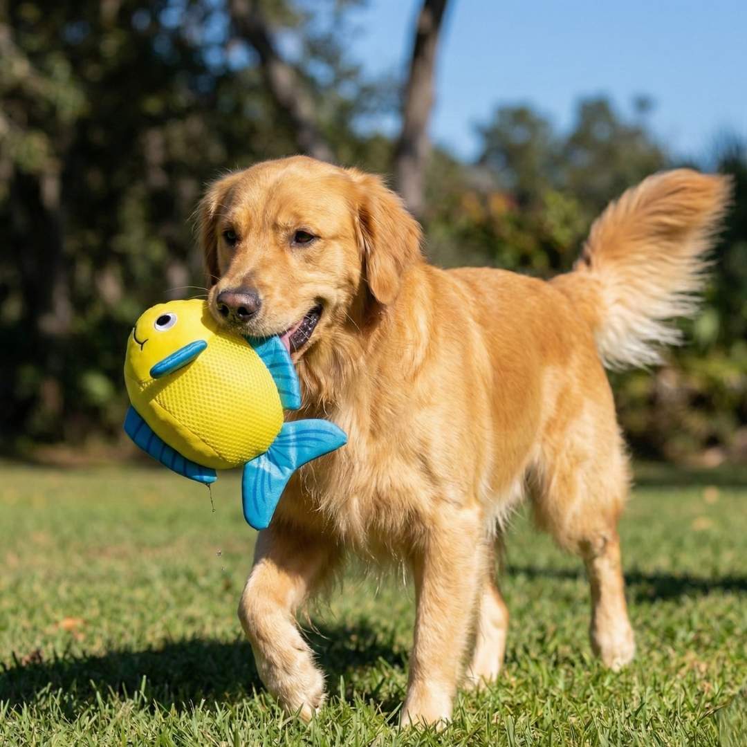 Finny the Plush Fish Dog Toy