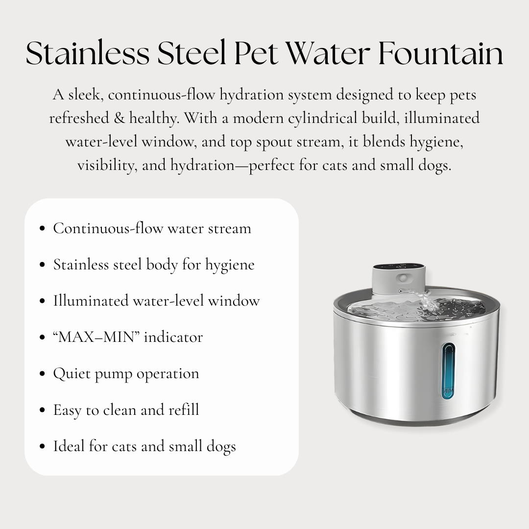Stainless Steel Pet Water Fountain