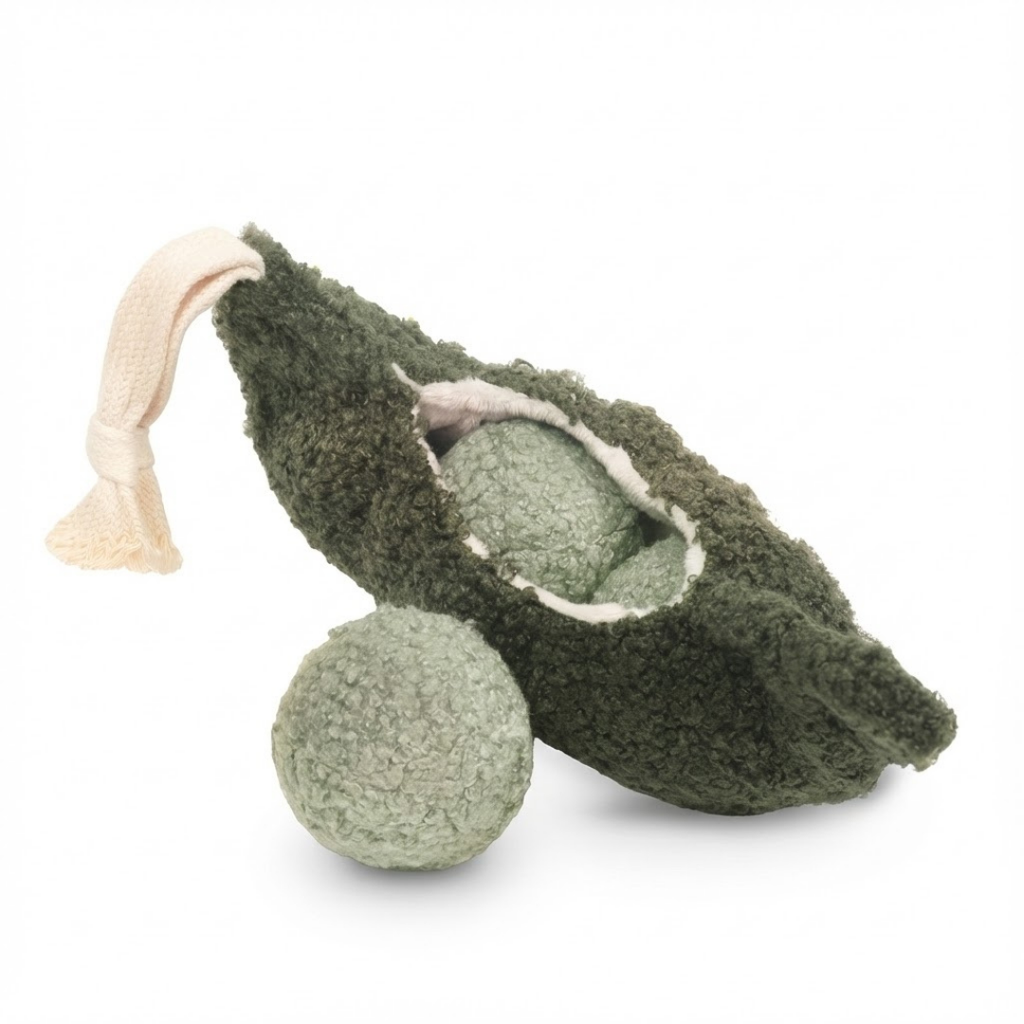 Plush Pea Pod Dog Toy