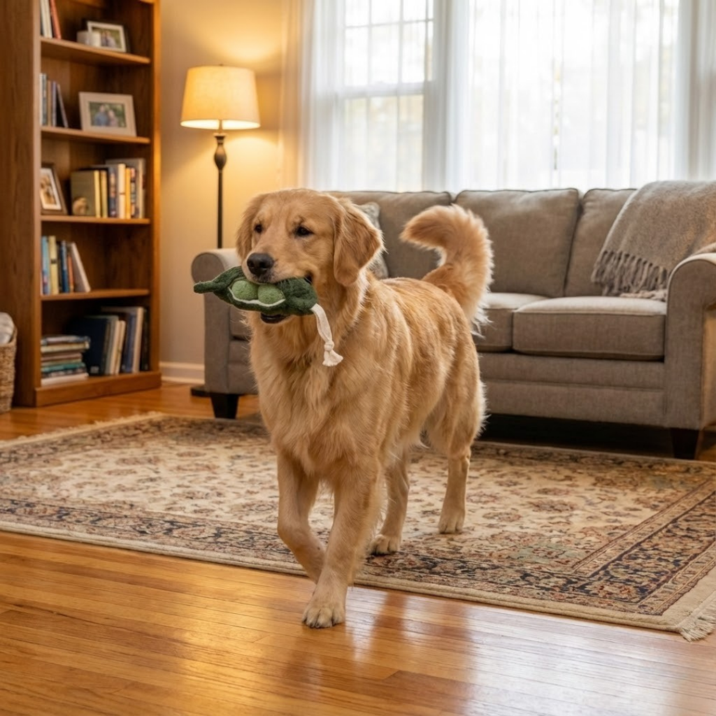 Plush Pea Pod Dog Toy