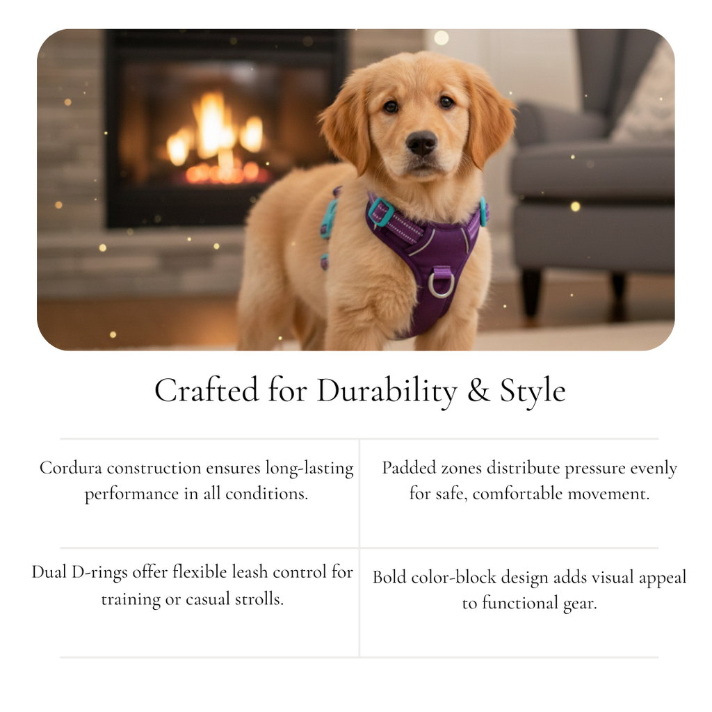 Purple & Turquoise Cordura Harness