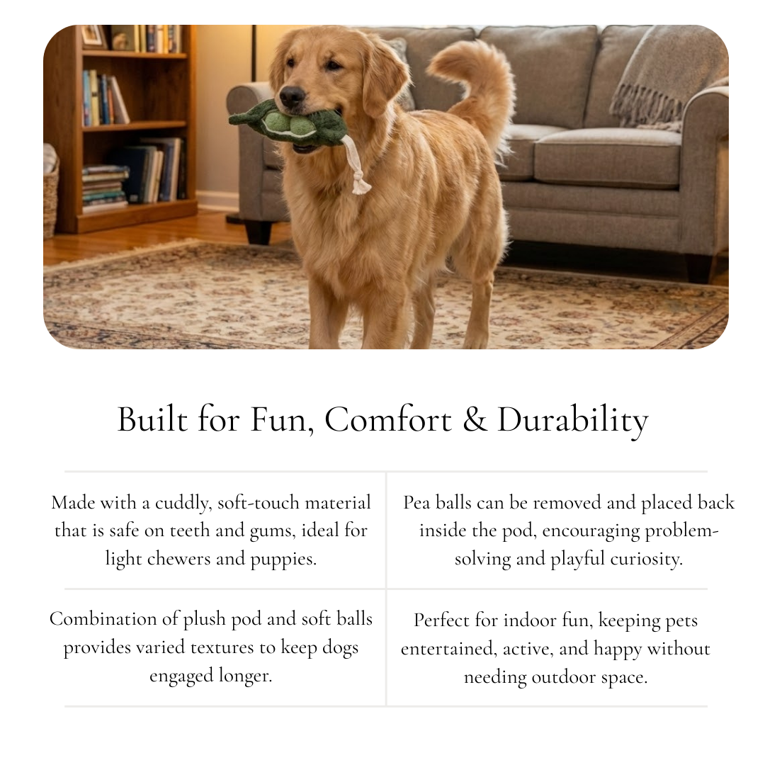 Plush Pea Pod Dog Toy