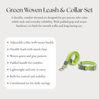 Green Woven Leash & Collar Set
