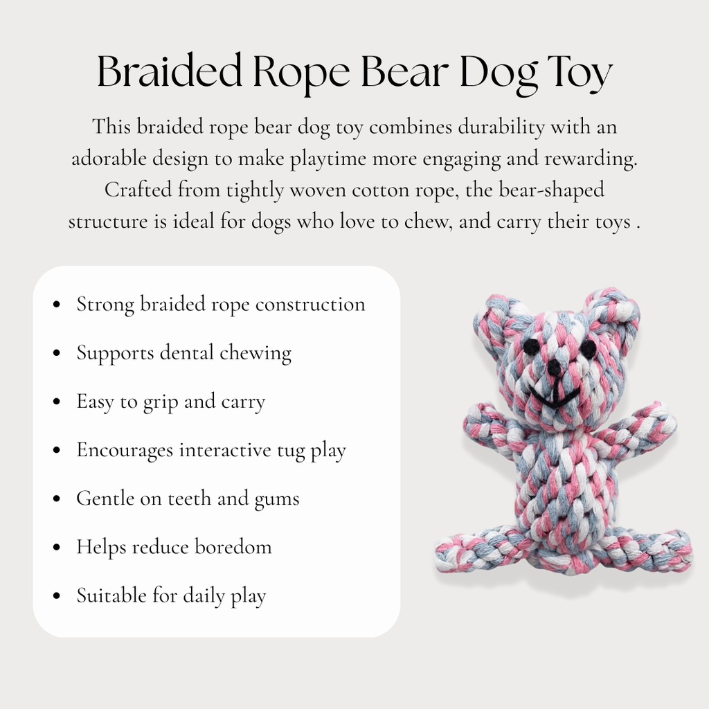 Braided Rope Bear Dog Toy
