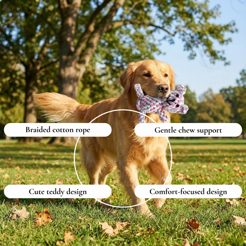 Braided Rope Bear Dog Toy