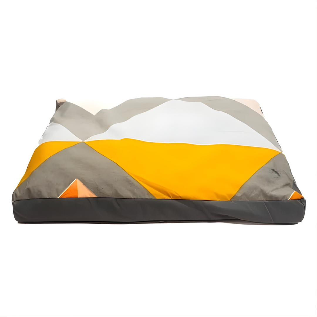 Geometric Dog Bed – Yellow Gray Orange
