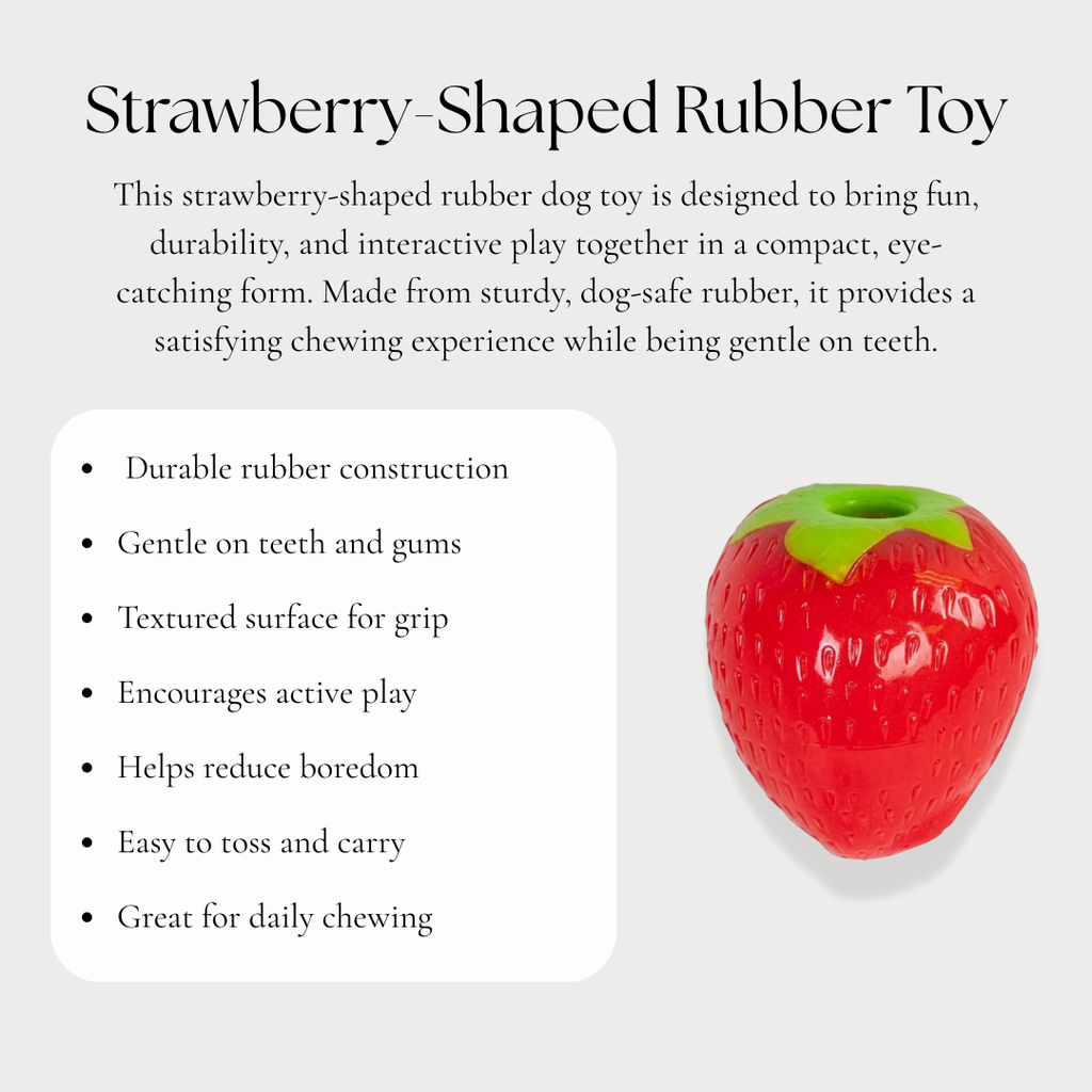 Strawberry-Shaped Rubber Toy