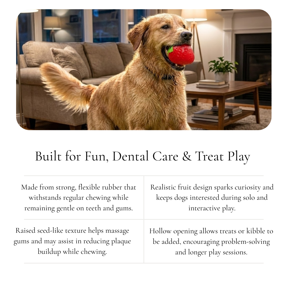 Strawberry-Shaped Rubber Toy