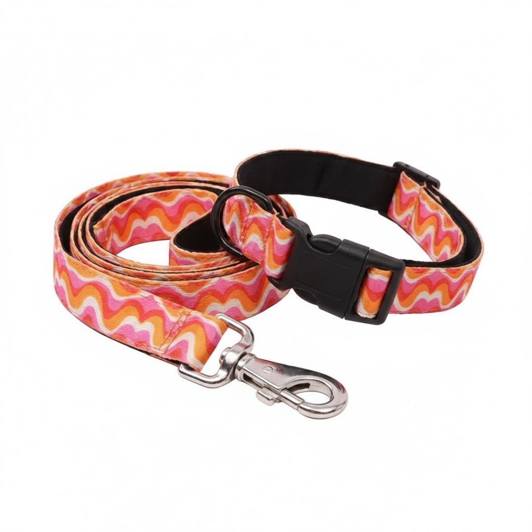 Wavy Sunset Leash & Collar Set