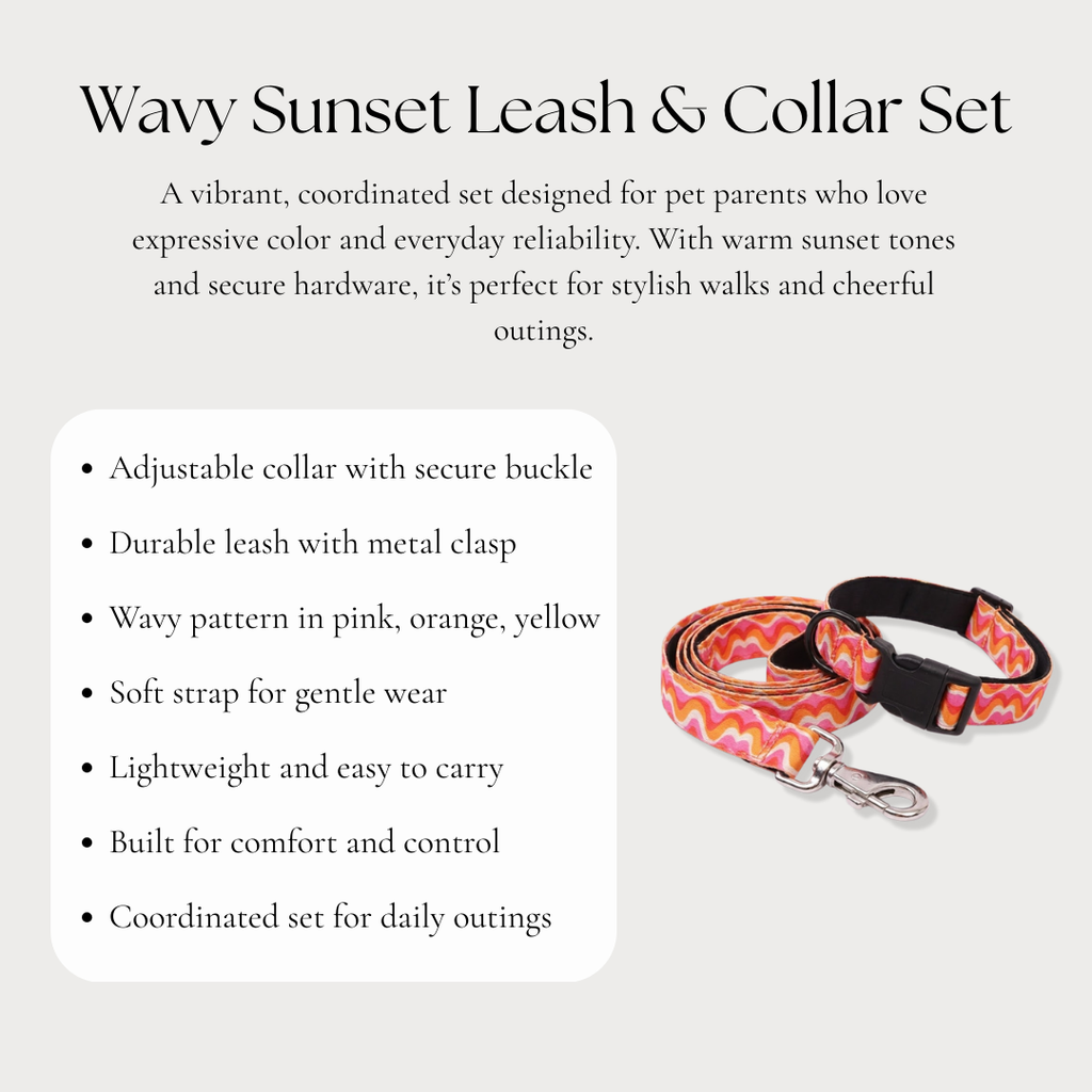 Wavy Sunset Leash & Collar Set
